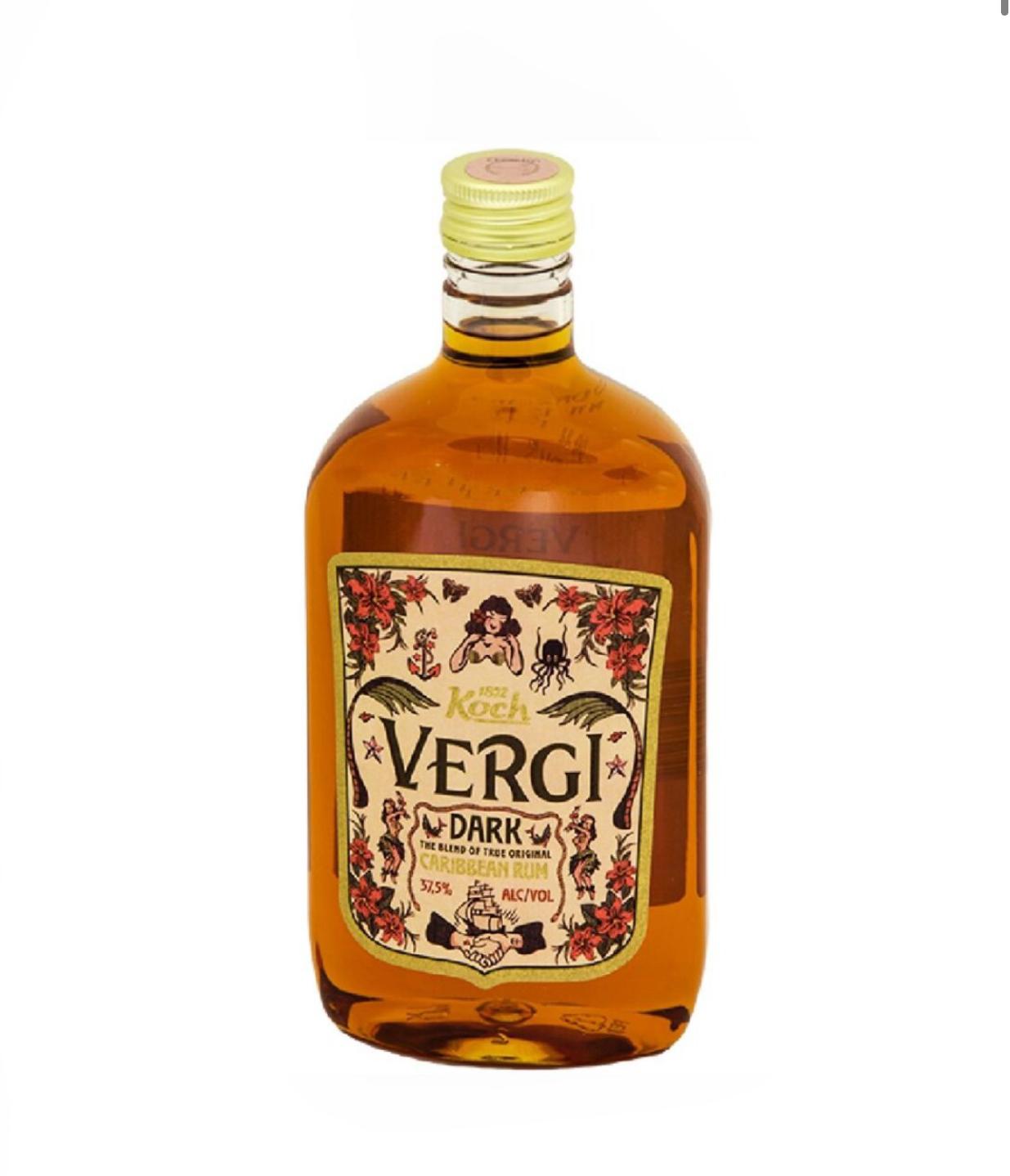Vergi Dark Caribbean Rum 37,5% 50cl PET
