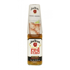 Jim Beam Red Stag Cherry 32,5% 70cl komplekts ar glāzi