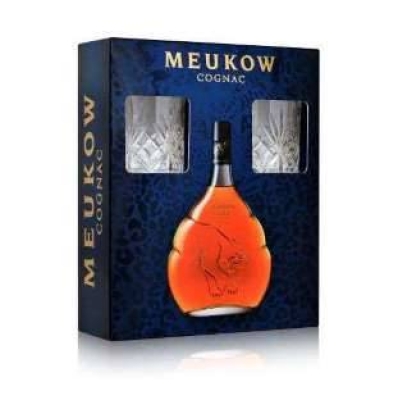Meukow Cognac VSOP  40% 70cl komplekts ar 2 glāzēm