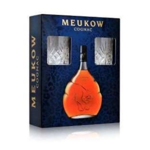 Meukow Cognac VSOP  40% 70cl komplekts ar 2 glāzēm